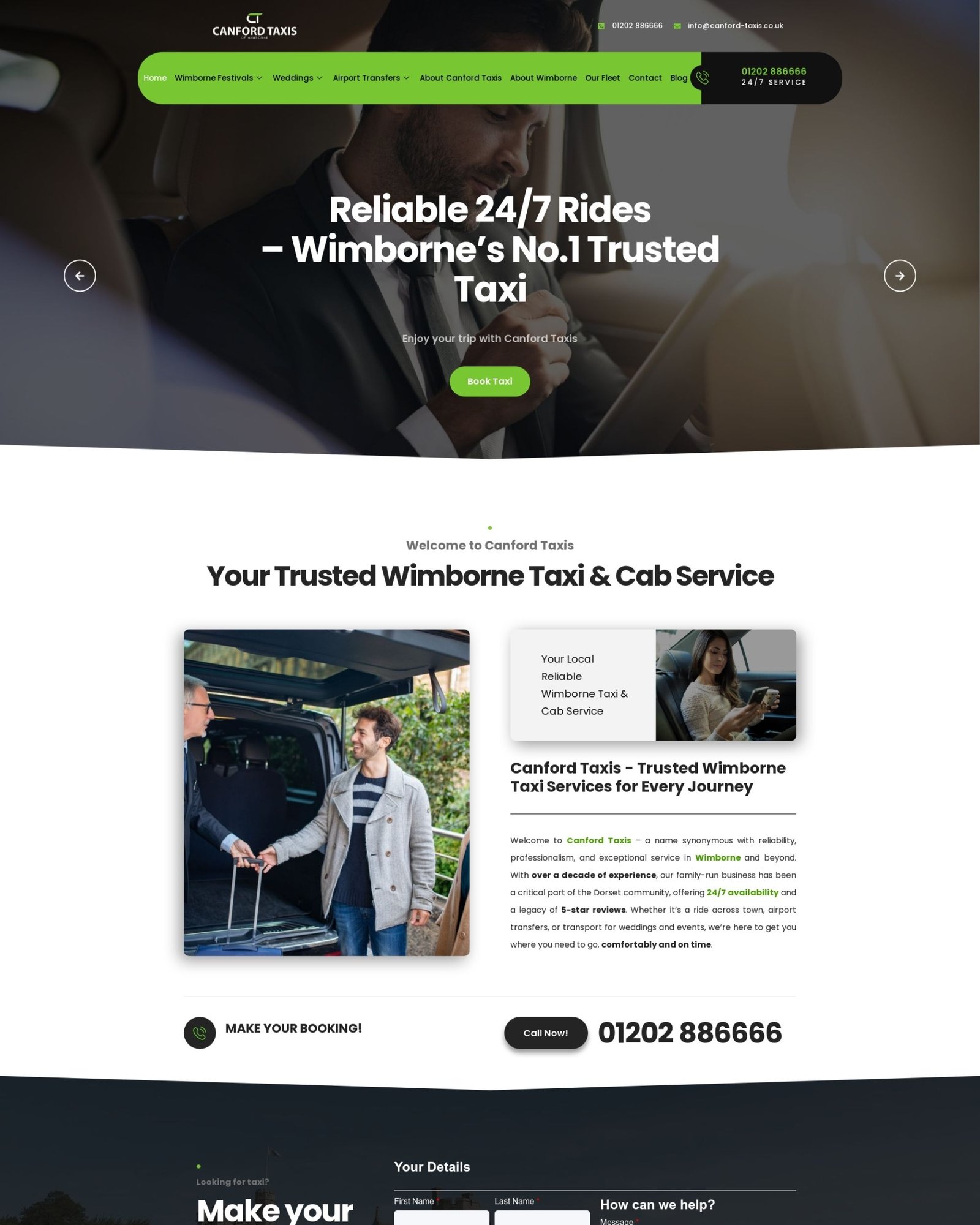 Affordable Website Packages Canford Taxis Website
